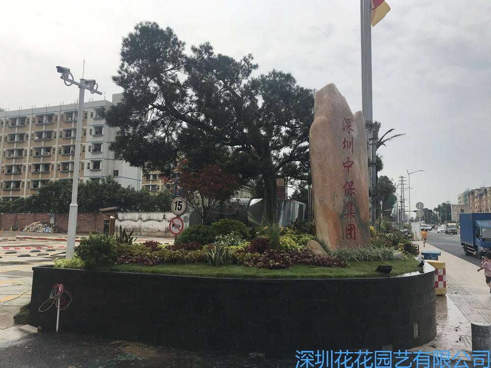 中保酒店入口处花镜景观石